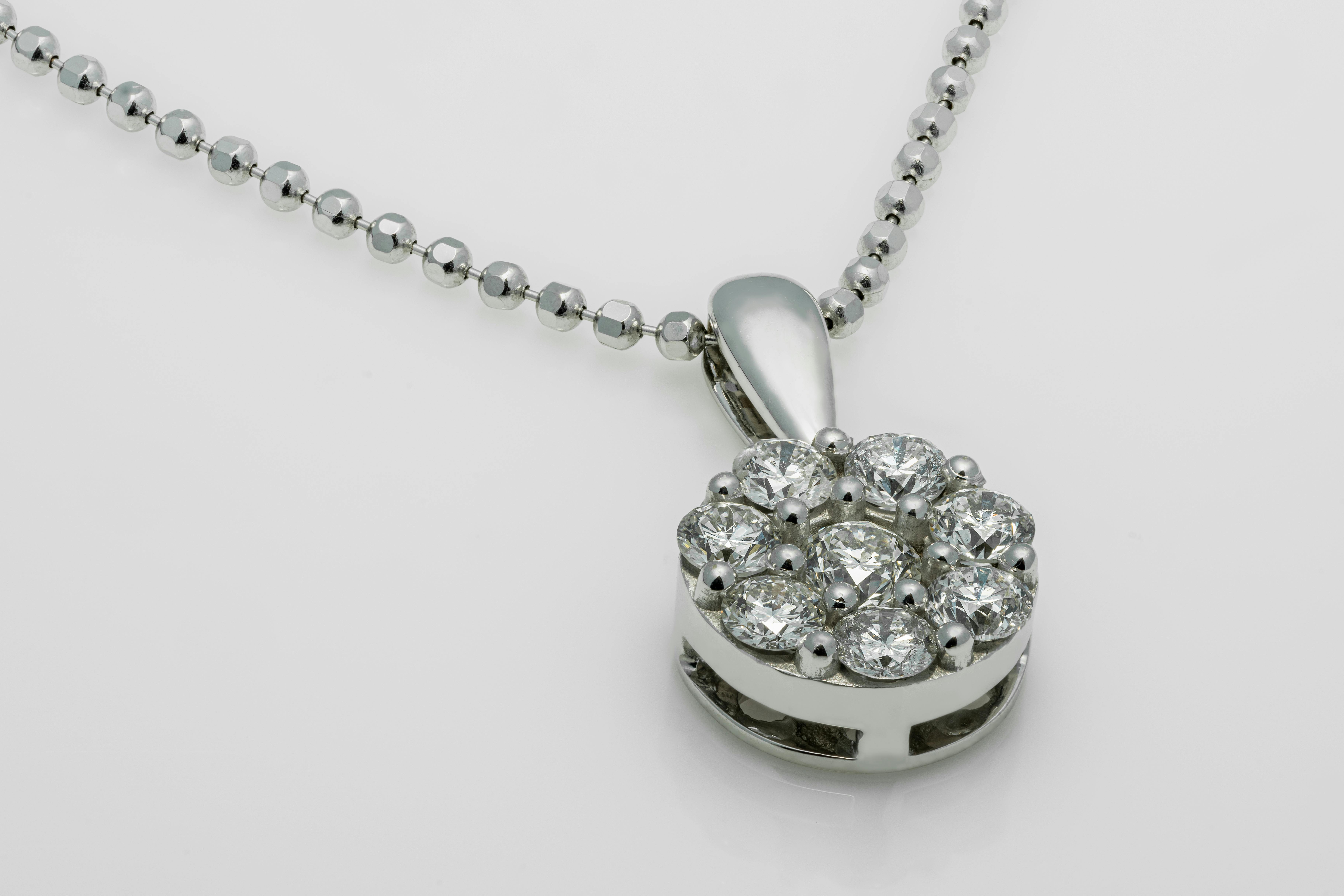 Floral Cluster Diamond Necklace